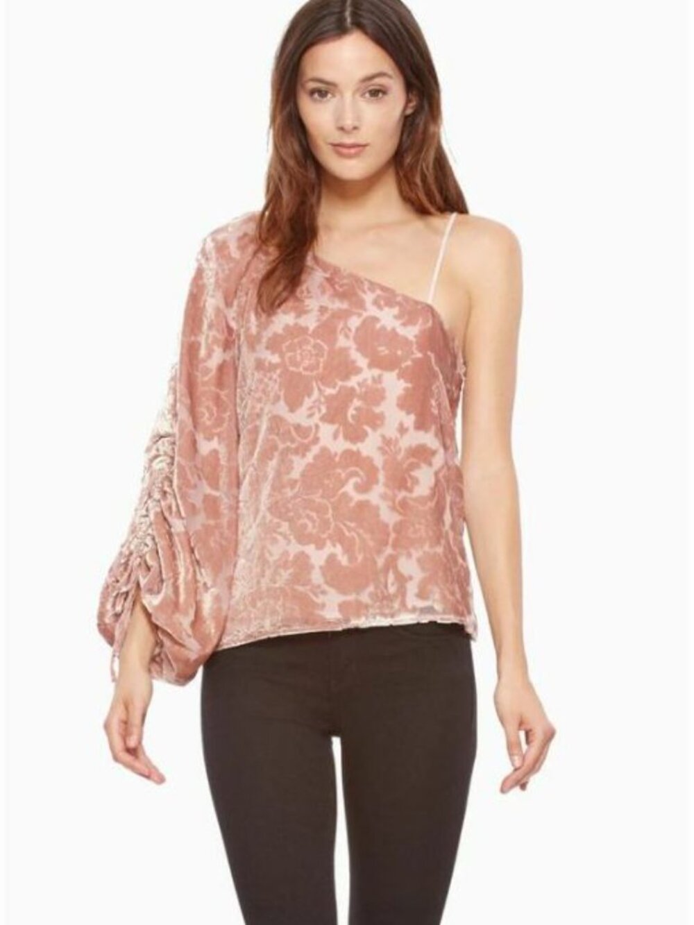 NEW Parker Women's XS Cleo Floral-Print Blouse Top In Apricot NWT $198 - Picture 3 of 3